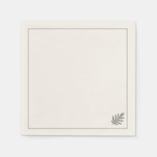 Servilleta De Papel Botanical Evergreen Minimalist | Neutral Rustic 