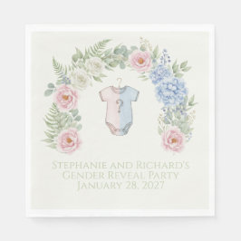 Servilleta De Papel Botanical Gender Reveal Napkin