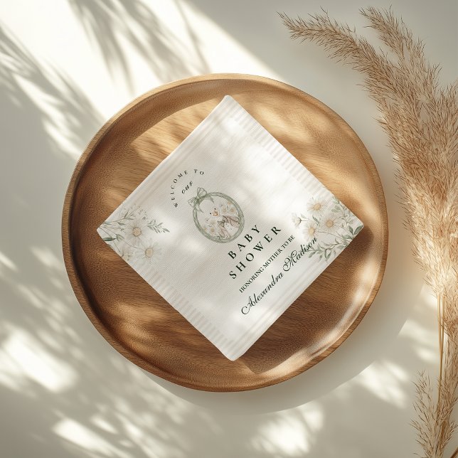 Servilleta De Papel Botanical Gingham Silly Goose Baby Shower (Subido por el creador)