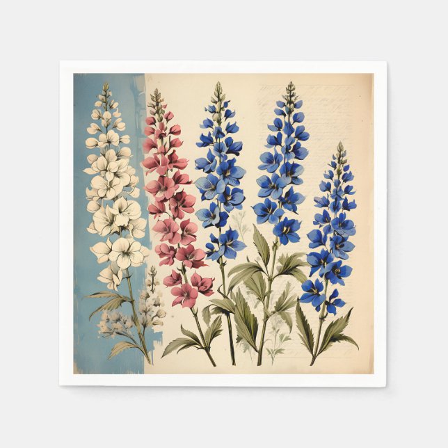 Servilleta De Papel Botánico de Delfino Rústico (Anverso)