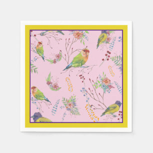 Servilleta De Papel Botánico de Pájaros