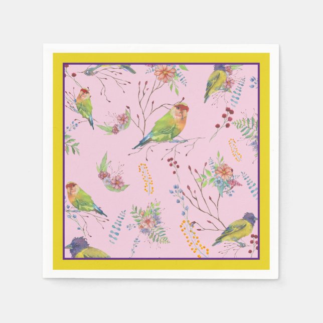 Servilleta De Papel Botánico de Pájaros (Anverso)