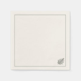 Servilleta De Papel Botánico Perenne Minimalista | Rústico Neutral