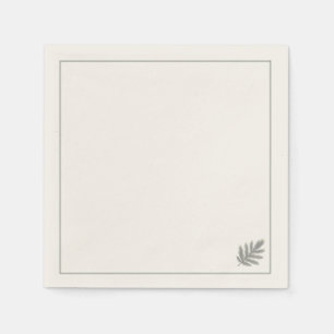 Servilleta De Papel Botánico Perenne Minimalista Rústico Neutral