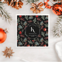 Servilleta De Papel Botánicos de invierno | Navidades de monograma