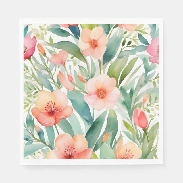 Servilleta De Papel Botánicos de primavera frescos (Anverso)