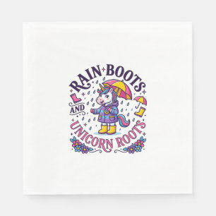 Servilleta De Papel Botas de lluvia de unicornio y camiseta comercial
