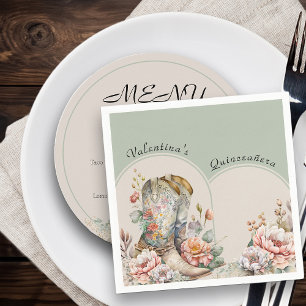 Servilleta De Papel Botas de vaquera florales Boho Western personaliza