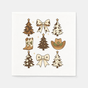 Servilleta De Papel Botas de vaquero de Navidad Western Santa Navidad