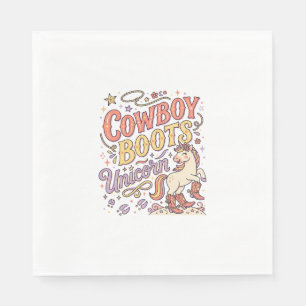 Servilleta De Papel Botas de vaquero de unicornio Unicornio caprichoso