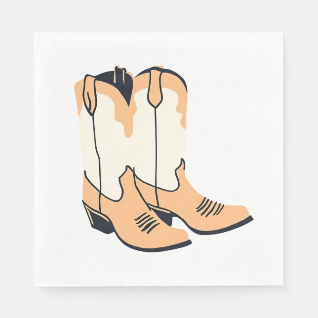 Servilleta De Papel Botas de vaquero marrones (Anverso)
