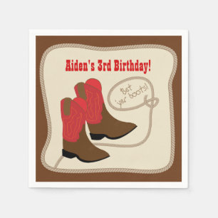 Servilleta De Papel Botas de vaquero rojas Fiesta de cumpleaños wester