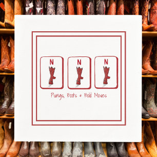 Servilleta De Papel Botas de vaquero rojas Pungs Boots & Bold Moves Ma