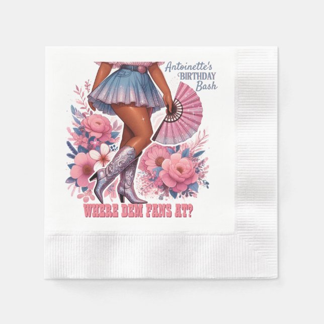 Servilleta De Papel Botas en el Suelo Glamour Occidental Vaquera (Anverso)