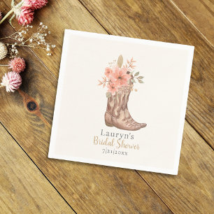 Servilleta De Papel Botas Florales Rosadas Fiesta de Despedida de Solt