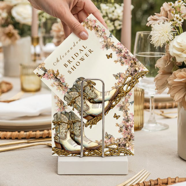 Servilleta De Papel Botas Florales Rústicas para Despedida de Soltera (Subido por el creador)