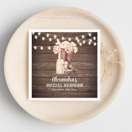 Servilleta De Papel Botas Vaquera Rústica REGALO DE BODAS Gracias