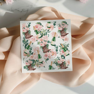 Servilleta De Papel Botas y burbujeante floral champán para despedida 