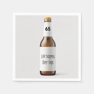 Servilleta De Papel botella de cerveza para fiesta de cumpleaños 65