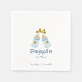 Servilleta De Papel Botellas Blue Poppin Boy Baby Shower