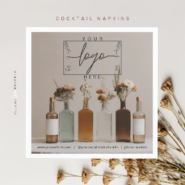 Servilleta De Papel Botellas de Boho | Flores | Cóctel estético