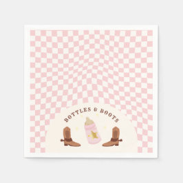 Servilleta De Papel Botellas retro y boots Cowgirl Baby Shower