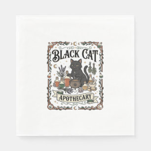 Servilleta De Papel Botica de Gato Negro Bruja Mística Apothecary