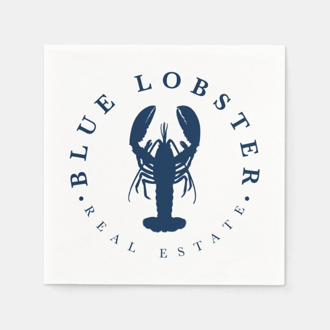 Servilleta De Papel Botón de Blue Lobster Inmobiliaria (Anverso)