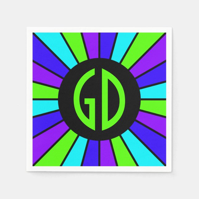 Servilleta De Papel BOTÓN DE RAYOS VII + tu foto, texto, monograma (Anverso)