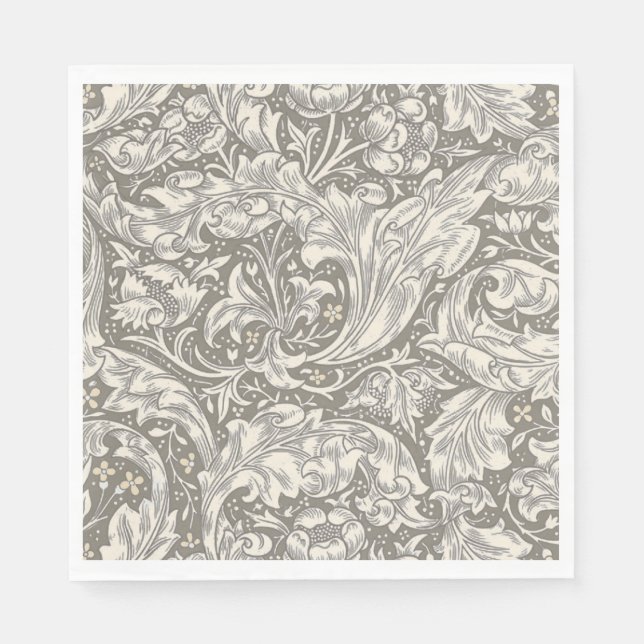 Servilleta De Papel Botón de soltero de damasco antiguo William Morris (Anverso)