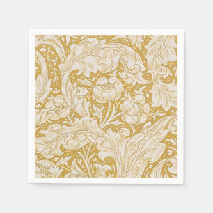 Servilleta De Papel Botón de soltero floral dorado de William Morris
