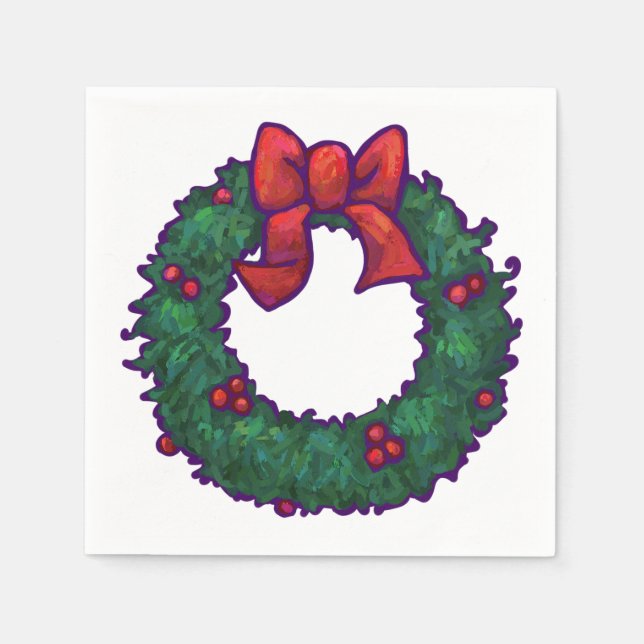 Servilleta De Papel Boughs de Holly (Anverso)