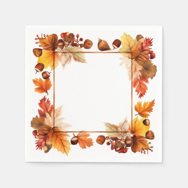 Servilleta De Papel Bountiful Bliss: Wreath Harvest (Anverso)