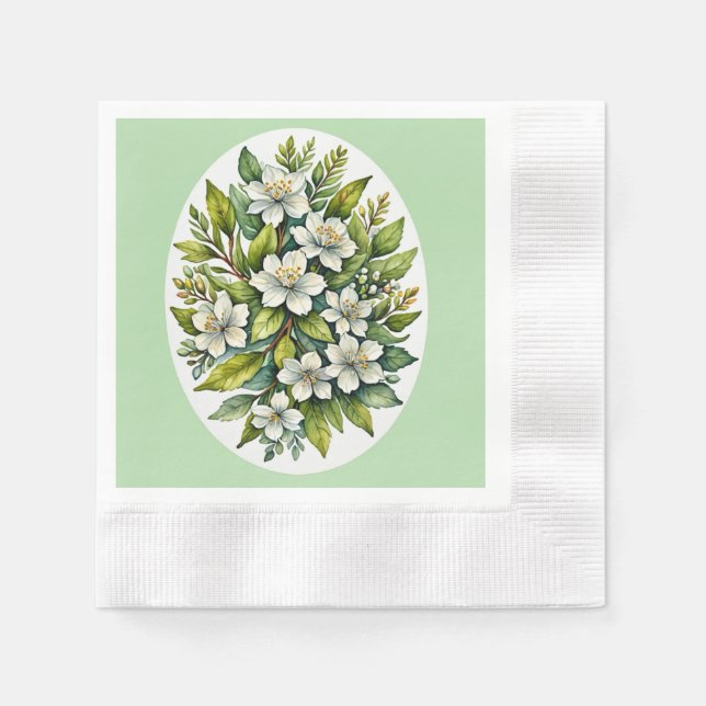 Servilleta De Papel Bouquet blanco (Anverso)