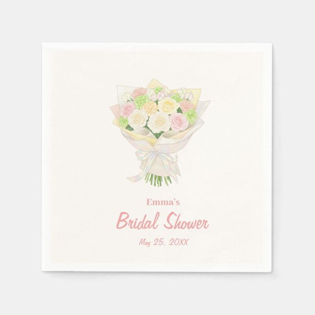 Servilleta De Papel bouquet Bridal Shower (Anverso)