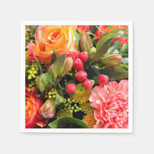 Servilleta De Papel Bouquet de flores de colores otoñales