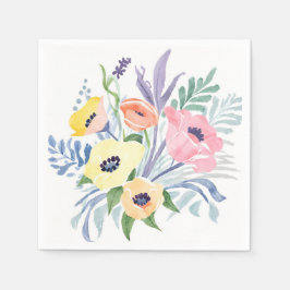 Servilleta De Papel Bouquet de flores de primavera | Acuarela floral d
