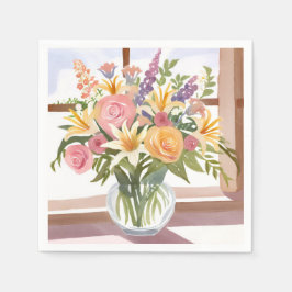 Servilleta De Papel Bouquet de flores de primavera | Tarjeta floral de