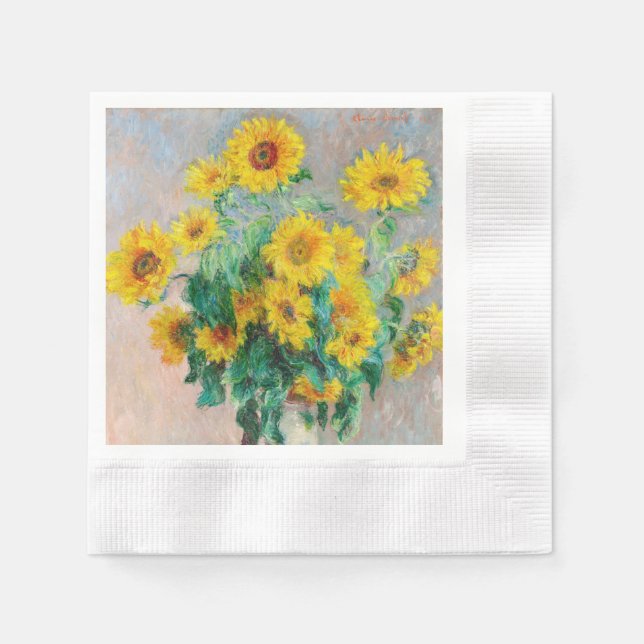 Servilleta De Papel Bouquet de los girasoles Claude Monet (Anverso)