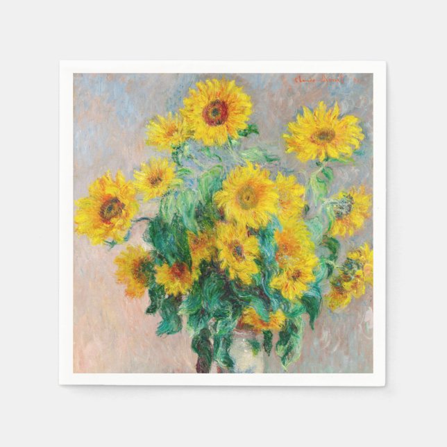 Servilleta De Papel Bouquet de los girasoles Claude Monet (Anverso)