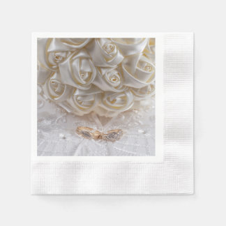 Servilleta De Papel Bouquet de novias 7060 con anillos Bodas