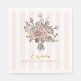 Servilleta De Papel Bouquet floral al aire libre de la ducha de novia