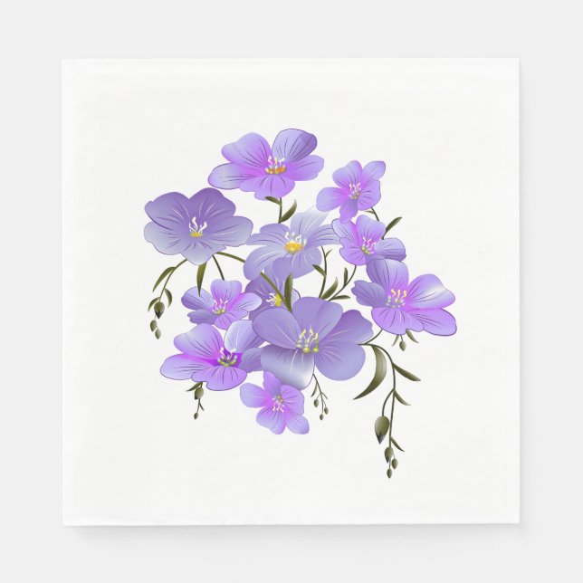 Servilleta De Papel Bouquet floral de Bonito de Lavanda (Anverso)