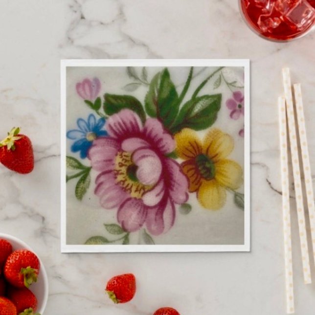 Servilleta de papel Bouquet Floral de Taza de Té (Napkins - coined or standard napkin sold in quantities of 50. 
)