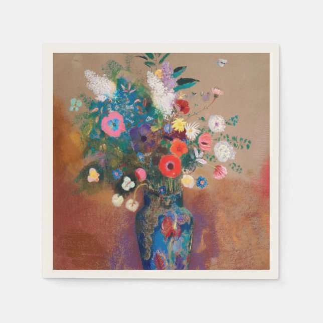 Servilleta De Papel Bouquet Of Wild Field Flowers - Odilon Redon (Anverso)