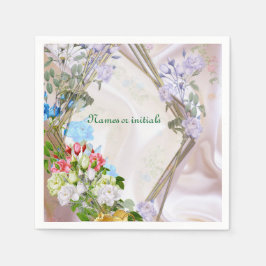 Servilleta De Papel Bouquets de Rosas multicolores sobre texturas de s