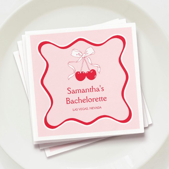 Servilleta De Papel Bow Cherrry En La Primera Fiesta De Bachelorette (Subido por el creador)
