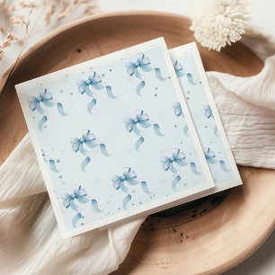 Servilleta De Papel Bow Coquette Boy Baby Shower Classic Round Napkins