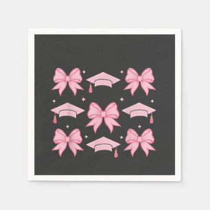 Servilleta De Papel Bow coquette Graduación Paleta rosa 2025
