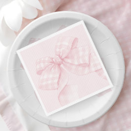 Servilleta De Papel Bow Gingham Baby Shower